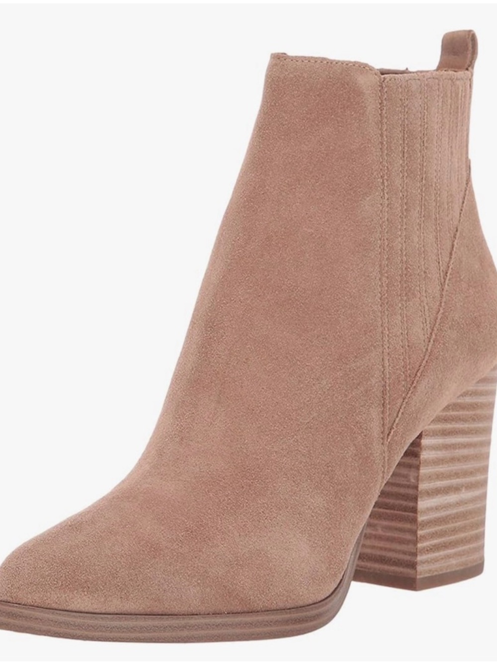Marc fisher Taupe Suede Ankle Booties with Wood Block Heel

Franco sarto